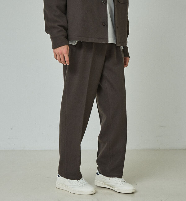 ABAHOUSE「【セットアップ対応】ウールミルド ボリュームタック ワイドスラックス」|その他|グレー