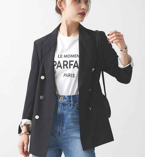 Rouge vif「【セットアップ対応】 ダブルジャケット」|テーラードジャケット|ブラック