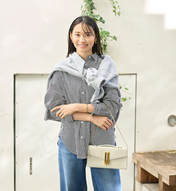 Rouge vif「ストライプタックフォルムシャツ」|シャツ・ブラウス|