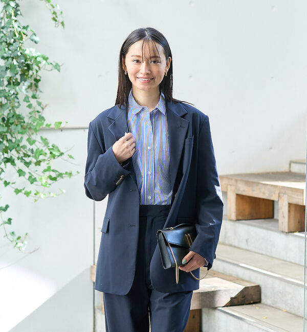 Rouge vif「ストライプタックフォルムシャツ」|シャツ・ブラウス|