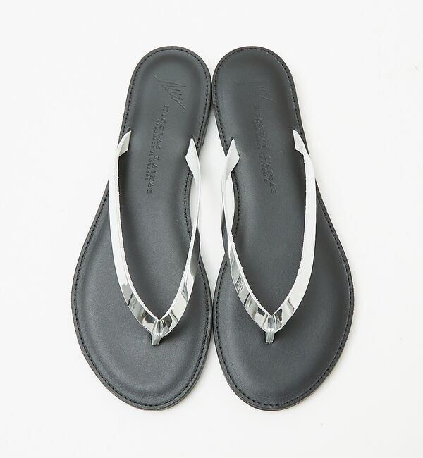 Rouge vif「【NICOLAS LAINAS/ニコラスライナス】レザーメタリックトングサンダル」|サンダル|