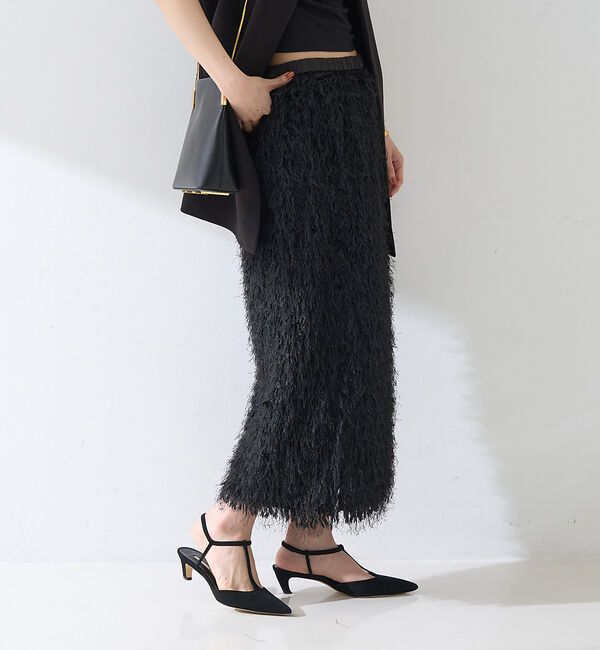 Rouge vif「フリンジフェザーサイドスリットスカート」|スカート|