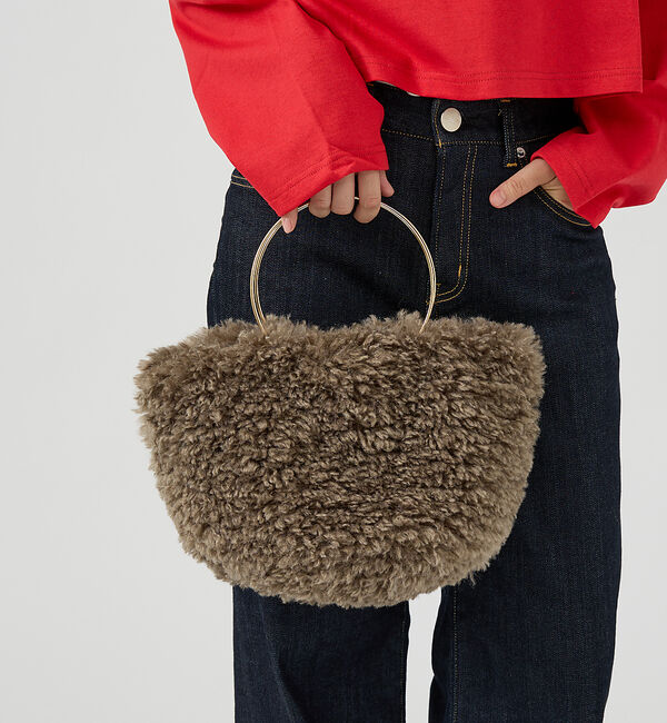 Rouge vif「【HELEN MOORE/ヘレンムーア】ゴールドリングフェイクファーバッグ」|ハンドバッグ|