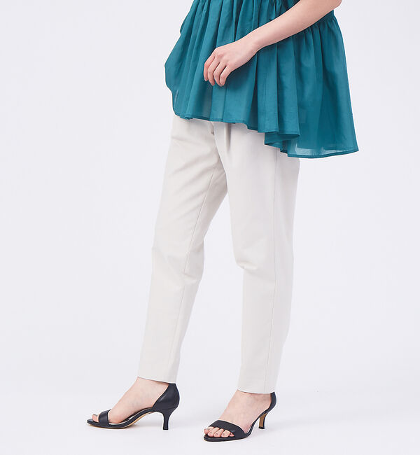 qualite「【新色登場】【セットアップ対応】コットンリネン2WAYストレッチタックパンツ」|その他|ベージュ