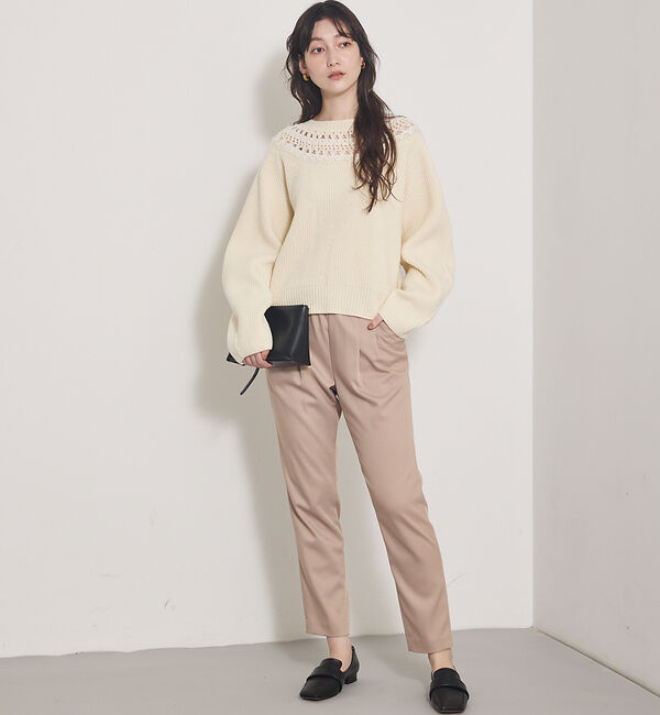 qualite「【2WAYタックパンツシリーズ新素材！】ウォームサテンタックパンツ」|その他|