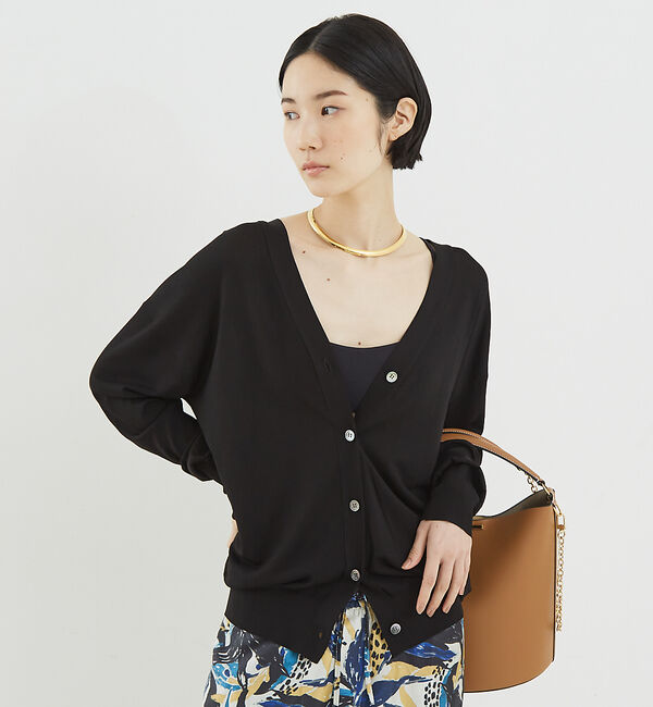 The Store by C' 「【COCUCA】ダブルVネックカーディガン」|カーディガン|ブラック