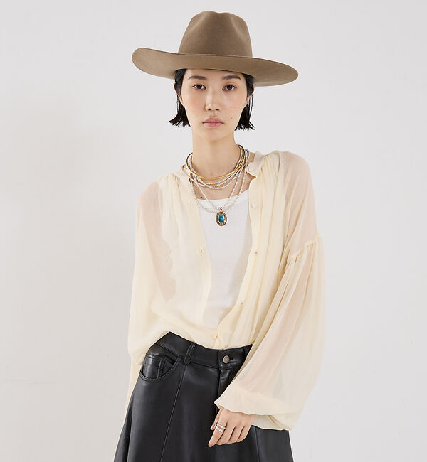 The Store by C' 「【COCUCA】シルクフェミニンブラウス」|シャツ・ブラウス|アイボリー