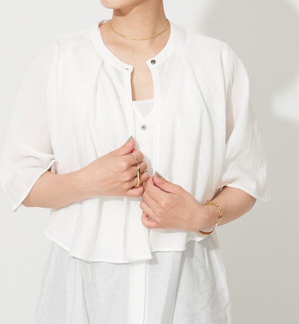 NOMINE「【襟取り外し可能】リネンライク3WAYボリュームカラーブラウス」|シャツ・ブラウス|