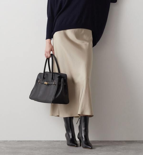 Liesse「サテンバイアススカート」|スカート|ベージュ