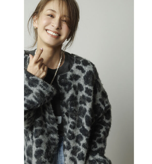 Liesse「稲沢朋子さんコラボレオパードジャガードニット」|カーディガン|