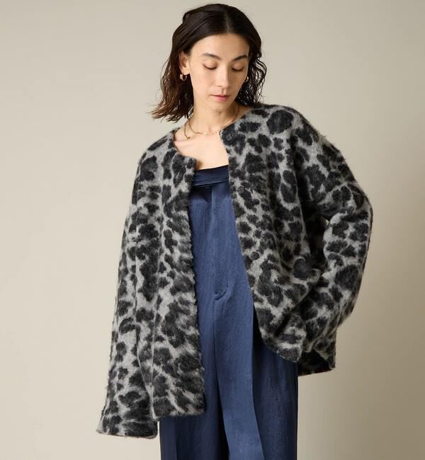 Liesse「稲沢朋子さんコラボレオパードジャガードニット」|カーディガン|