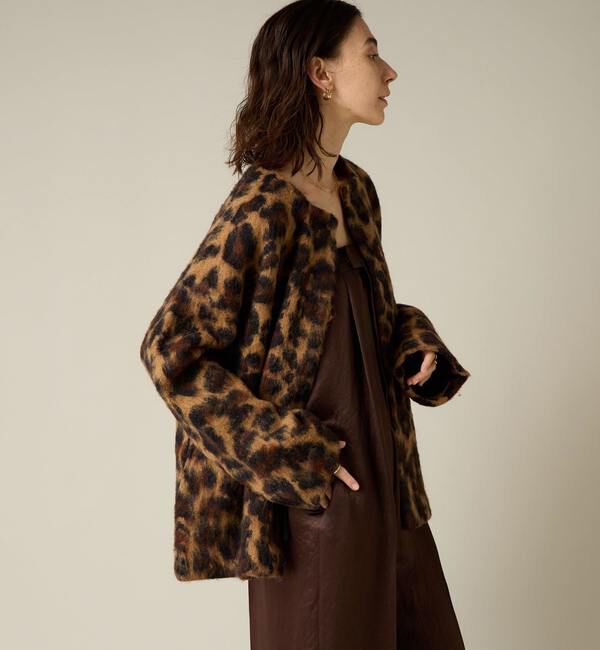 Liesse「稲沢朋子さんコラボレオパードジャガードニット」|カーディガン|