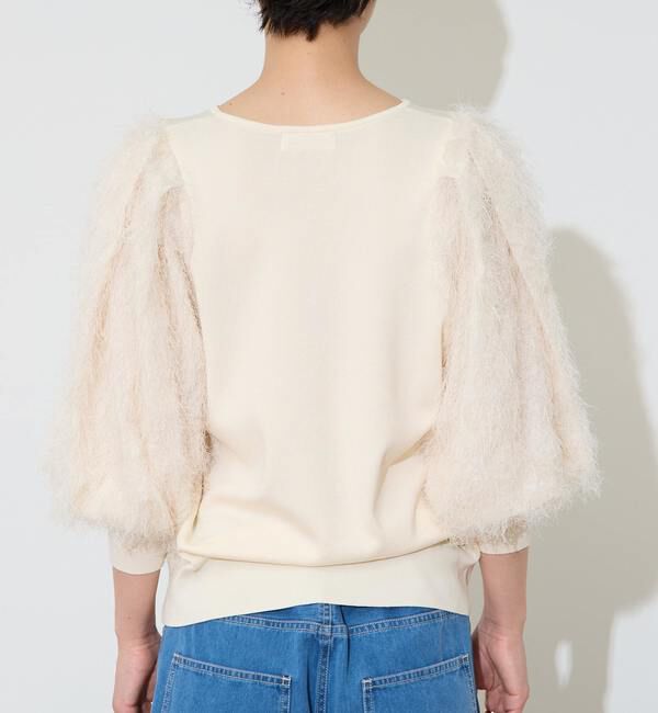 Liesse「フェザーコンビボリュームスリーブニット」|ニット・セーター|