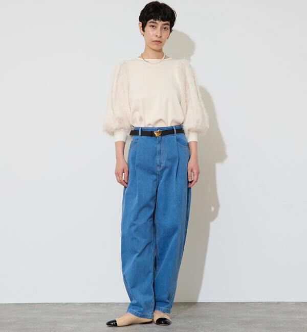 Liesse「フェザーコンビボリュームスリーブニット」|ニット・セーター|