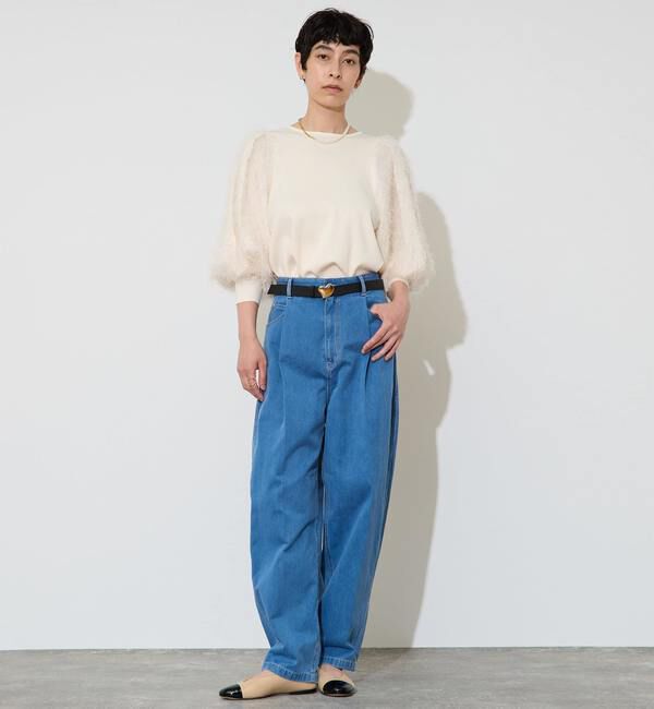 Liesse「フェザーコンビボリュームスリーブニット」|ニット・セーター|