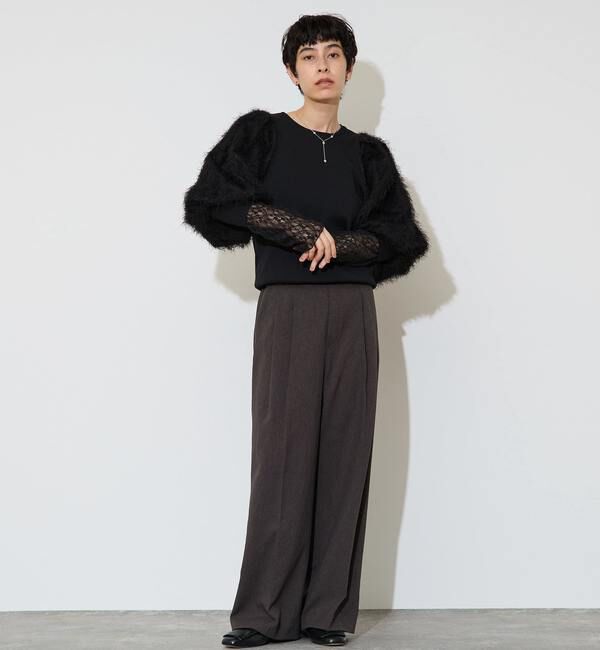 Liesse「フェザーコンビボリュームスリーブニット」|ニット・セーター|