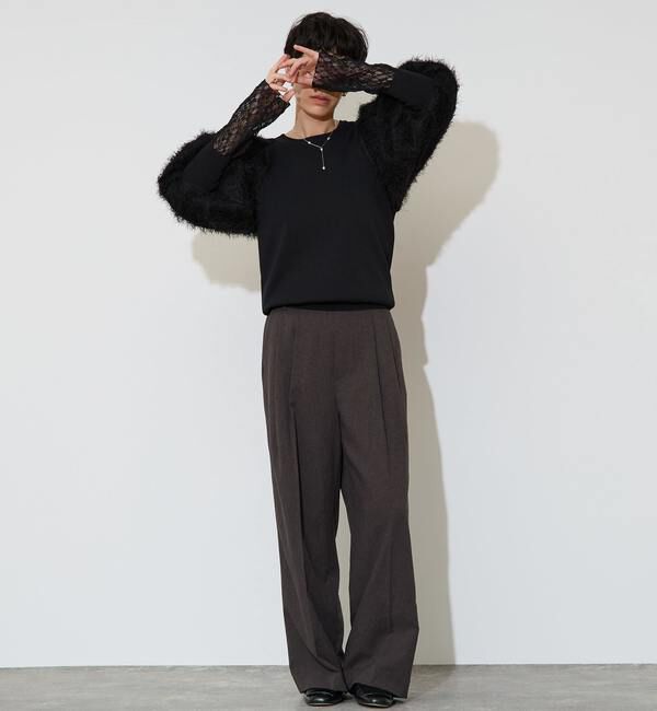 Liesse「フェザーコンビボリュームスリーブニット」|ニット・セーター|