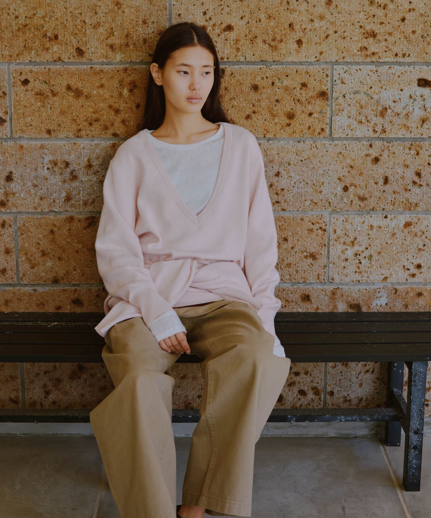 URBAN RESEARCH「new basic　カシミヤコットンVネックチュニックニット」|チュニック|