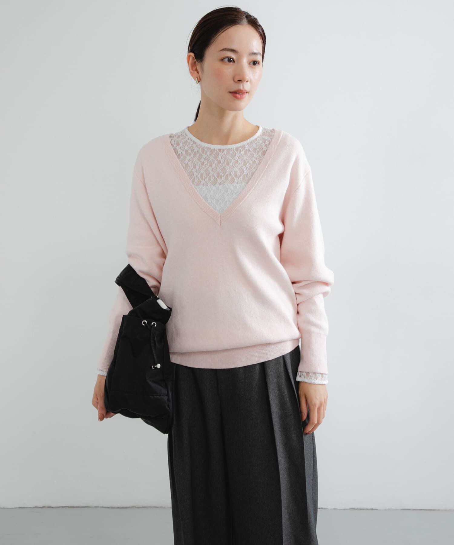 URBAN RESEARCH「new basic　カシミヤコットンVネックチュニックニット」|チュニック|