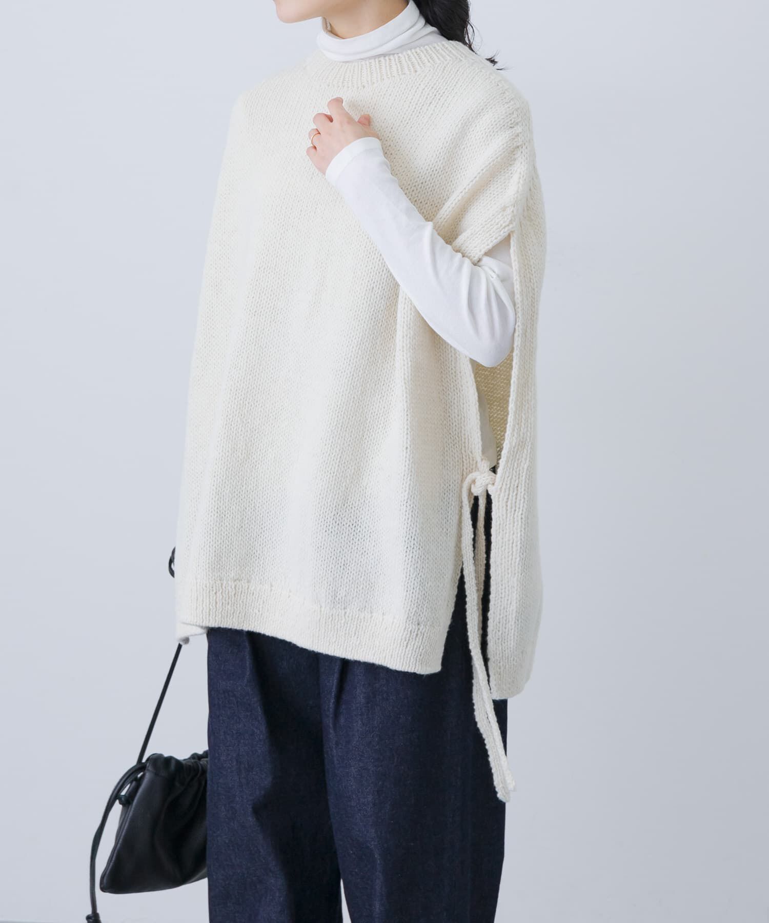 かぐれ「ペルーワイドニットベスト」|ニット・セーター|