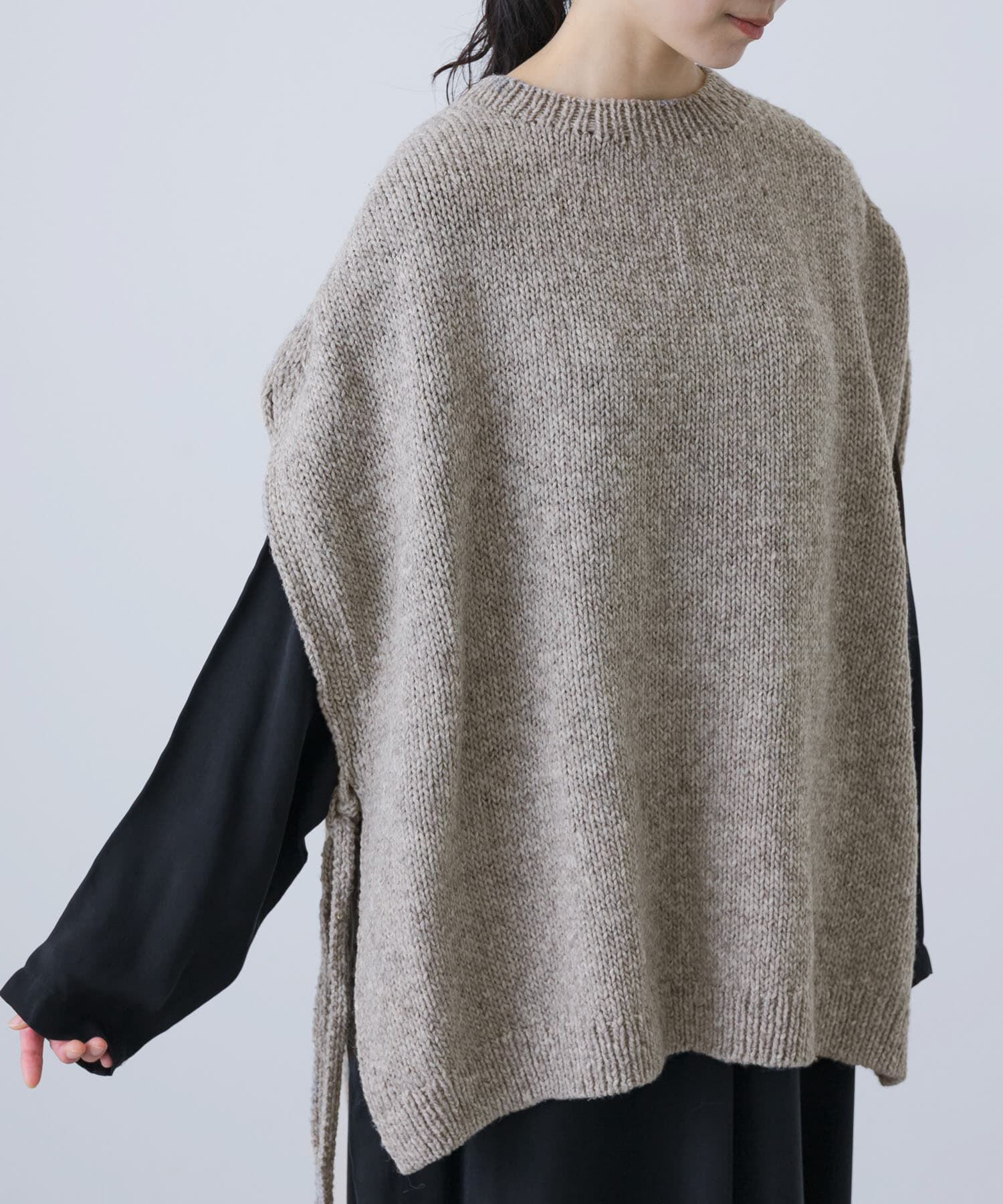 かぐれ「ペルーワイドニットベスト」|ニット・セーター|