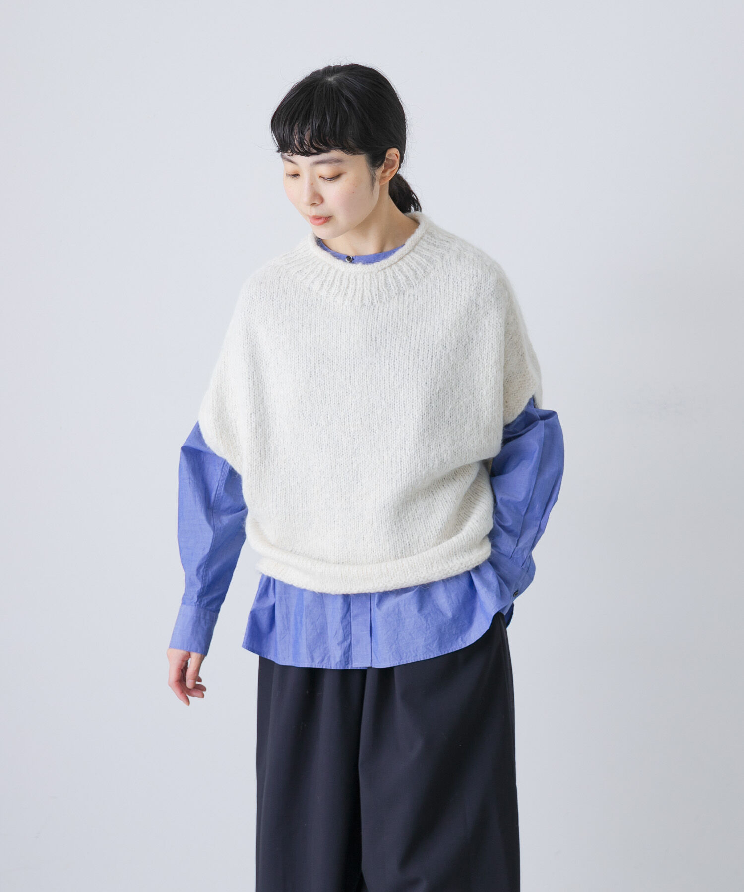 かぐれ「アルパカルーズベスト」|ニット・セーター|