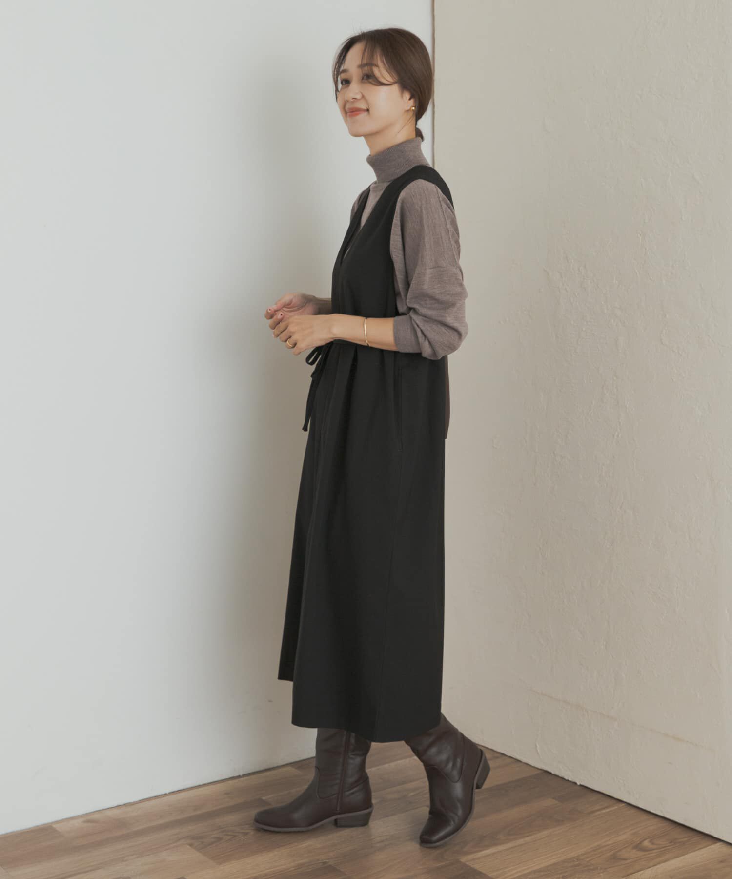 URBAN RESEARCH DOORS「『UR TECH』ツイルフレアジャンパースカート」|ワンピース|