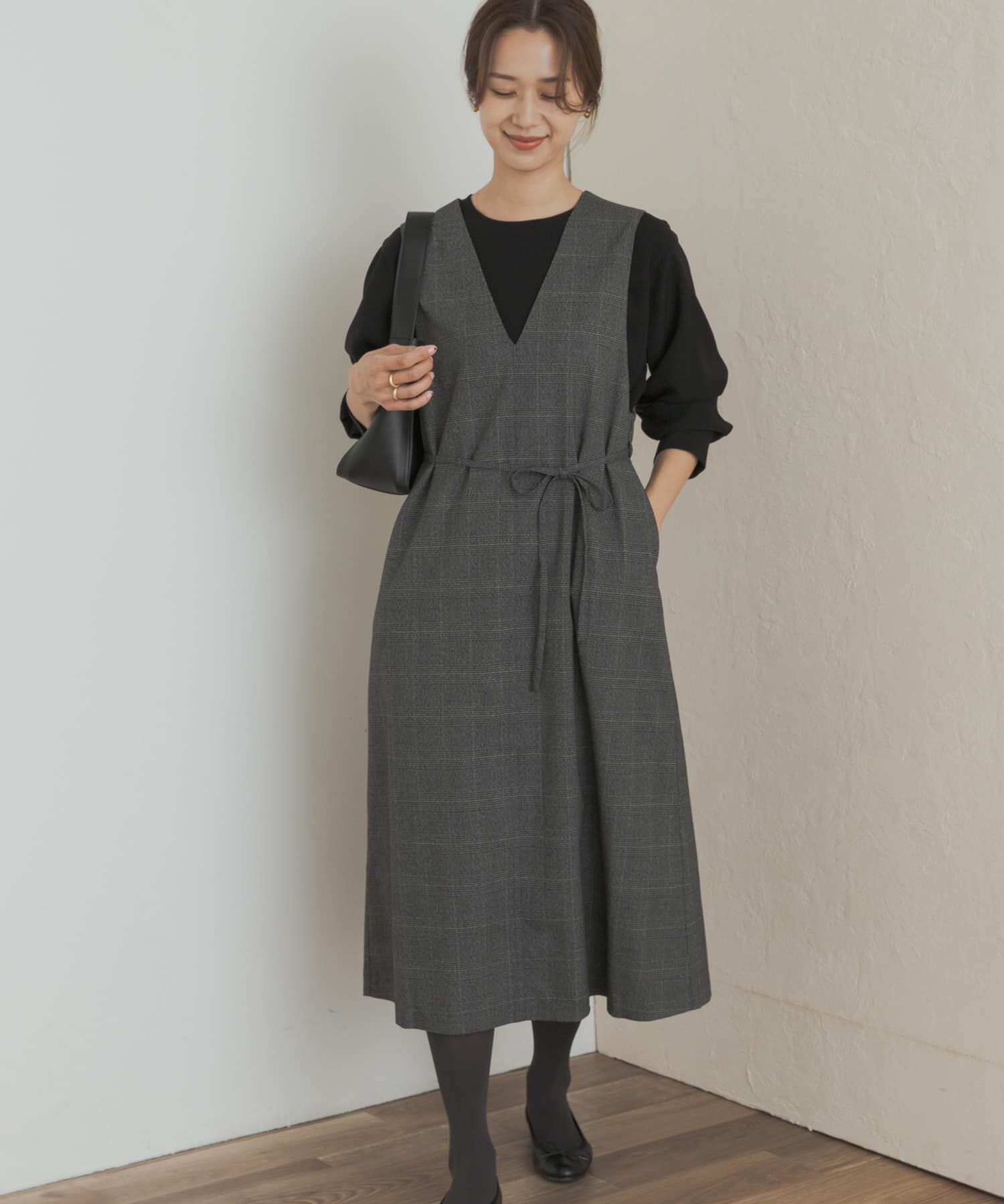 URBAN RESEARCH DOORS「『UR TECH』ツイルフレアジャンパースカート」|ワンピース|