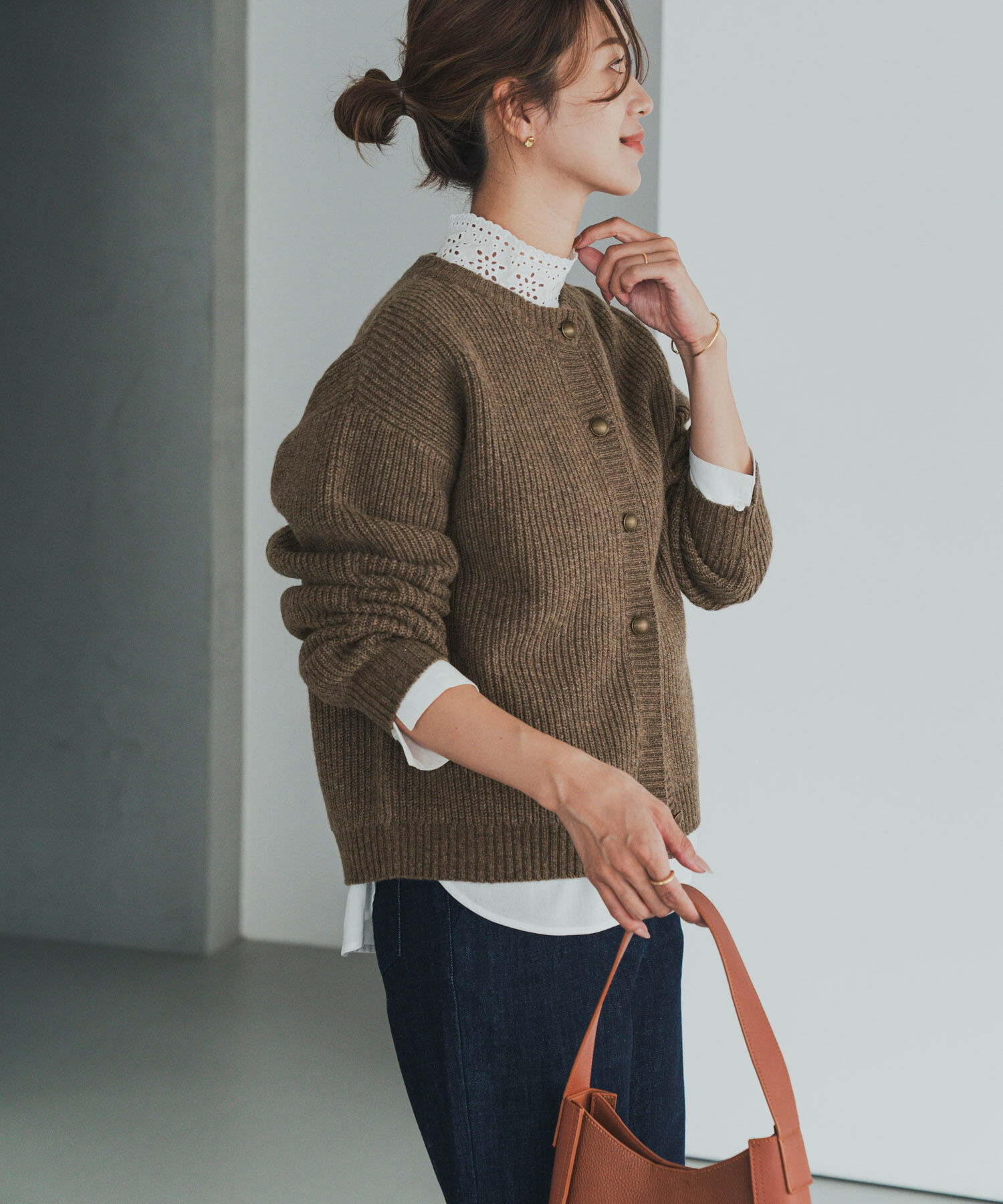 ハミルトンウール畦クルーネックカーディガン（URBAN RESEARCH DOORS