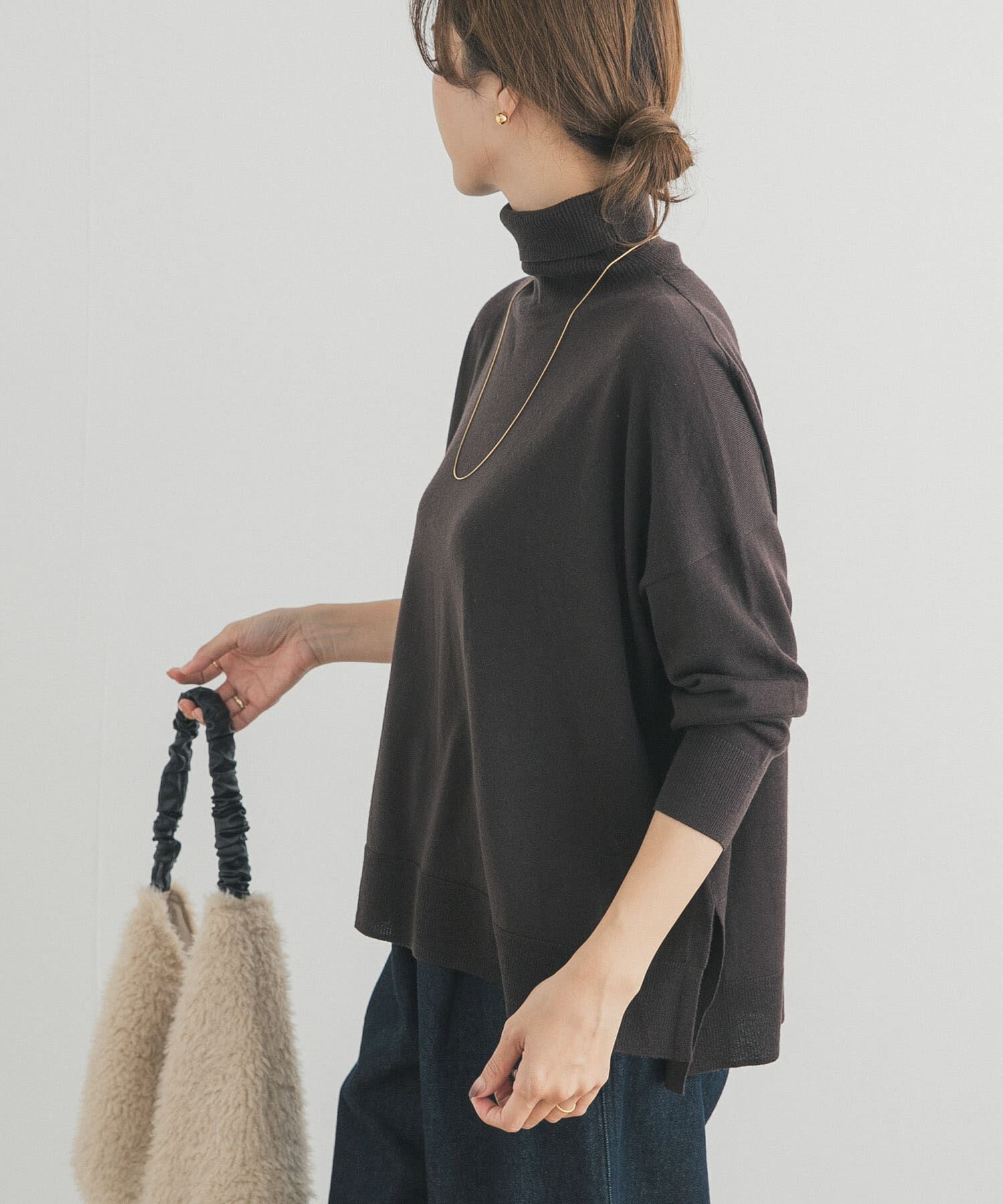 URBAN RESEARCH DOORS「ウォッシャブルウールタートルネックワイドプルオーバー」|ニット・セーター|