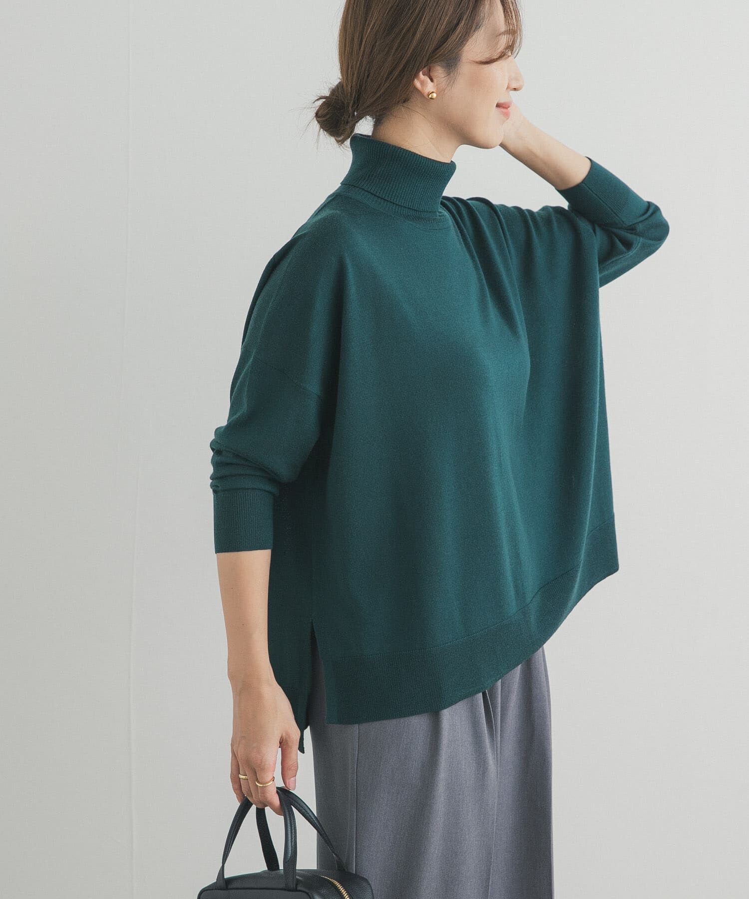 URBAN RESEARCH DOORS「ウォッシャブルウールタートルネックワイドプルオーバー」|ニット・セーター|