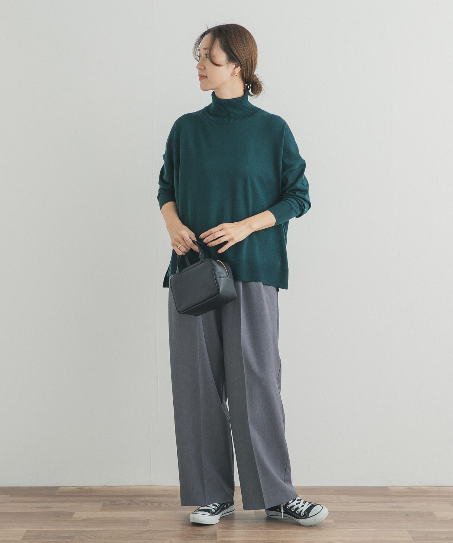 URBAN RESEARCH DOORS「ウォッシャブルウールタートルネックワイドプルオーバー」|ニット・セーター|