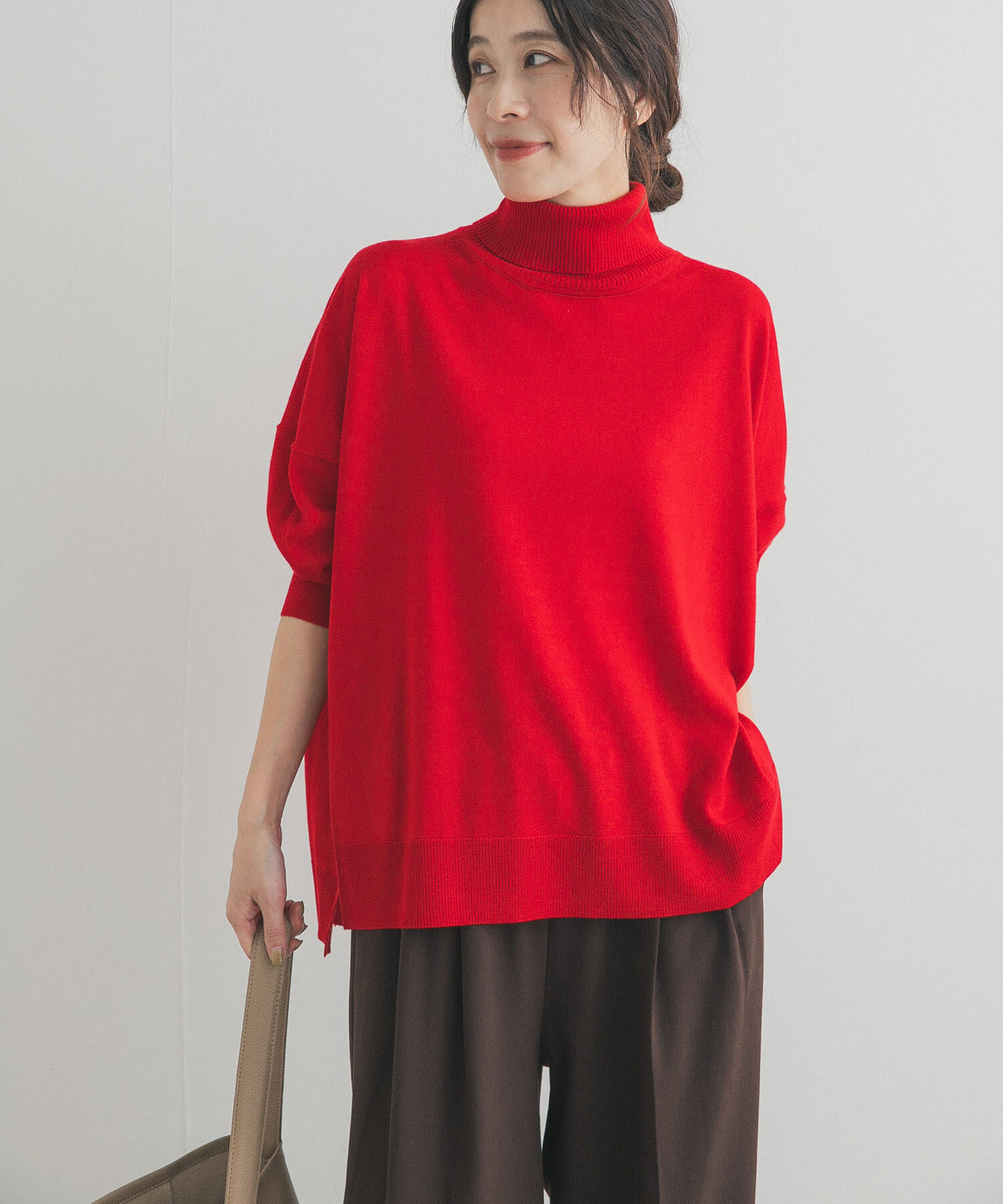 URBAN RESEARCH DOORS「ウォッシャブルウールタートルネックワイドプルオーバー」|ニット・セーター|