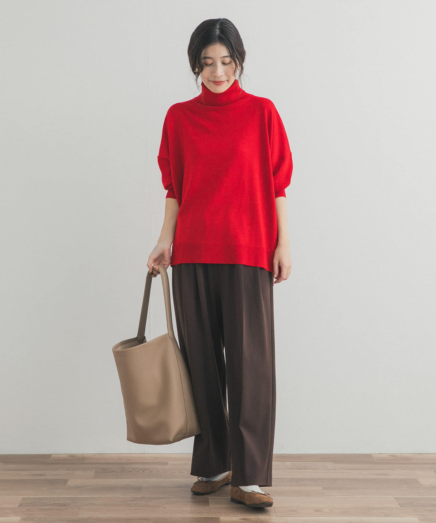 URBAN RESEARCH DOORS「ウォッシャブルウールタートルネックワイドプルオーバー」|ニット・セーター|