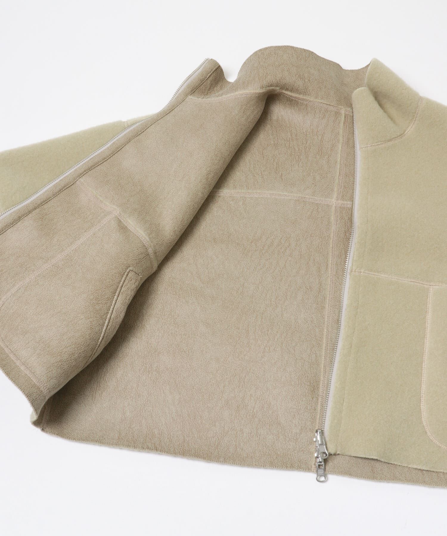  「リバーシブルボアジャケット」|ノーカラーコート|