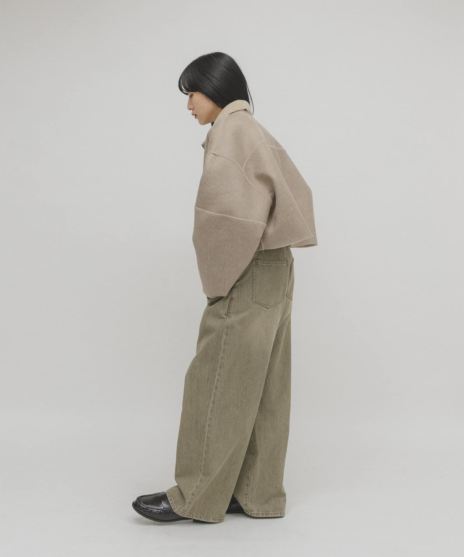  「リバーシブルボアジャケット」|ノーカラーコート|