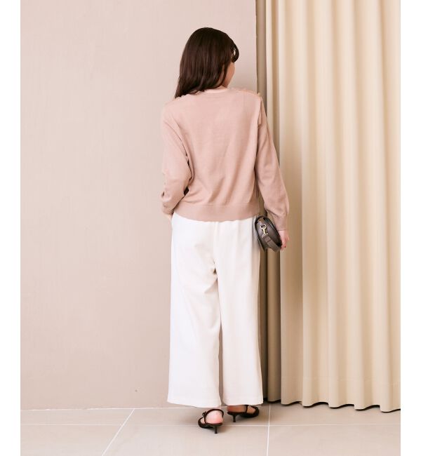  「《手洗い可能》フラワーチュール刺繍Vネックカーディガン」|カーディガン|