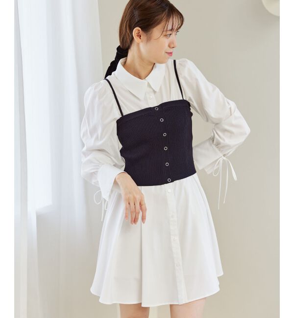 MAJESTICLEGON「ビスチェセットミニシャツワンピース」|ワンピース|