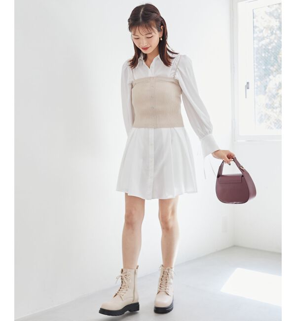 MAJESTICLEGON「ビスチェセットミニシャツワンピース」|ワンピース|