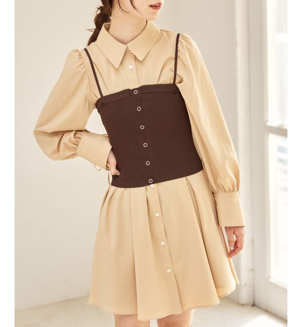 MAJESTICLEGON「ビスチェセットミニシャツワンピース」|ワンピース|