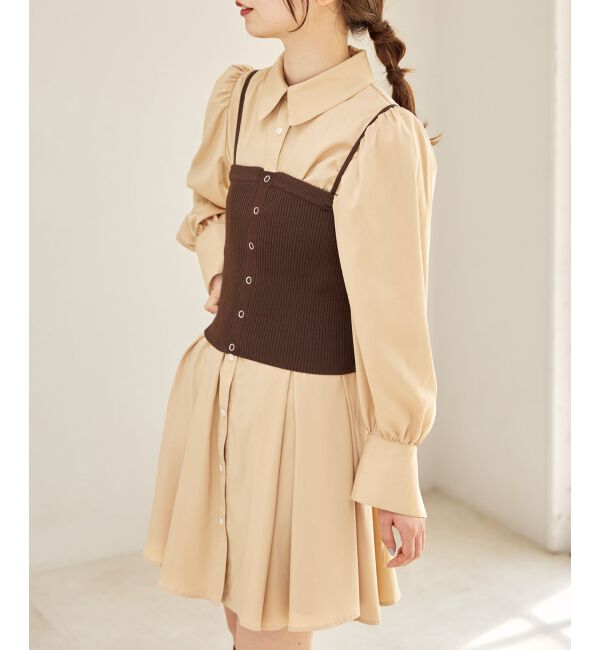 MAJESTICLEGON「ビスチェセットミニシャツワンピース」|ワンピース|