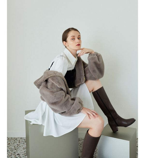 MAJESTICLEGON「ビスチェセットミニシャツワンピース」|ワンピース|ネイビー