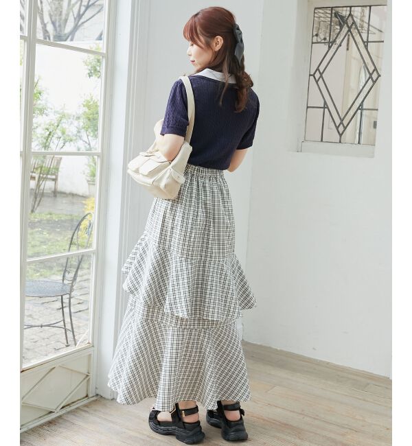  「フリルデザインスリットスカート」|スカート|