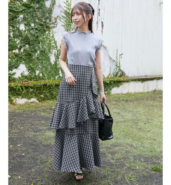  「フリルデザインスリットスカート」|スカート|