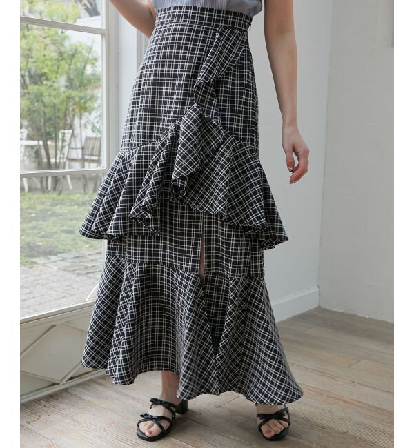  「フリルデザインスリットスカート」|スカート|