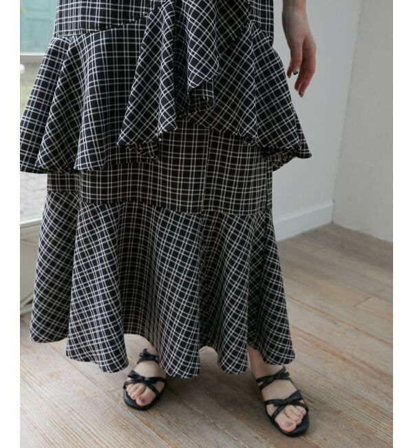  「フリルデザインスリットスカート」|スカート|