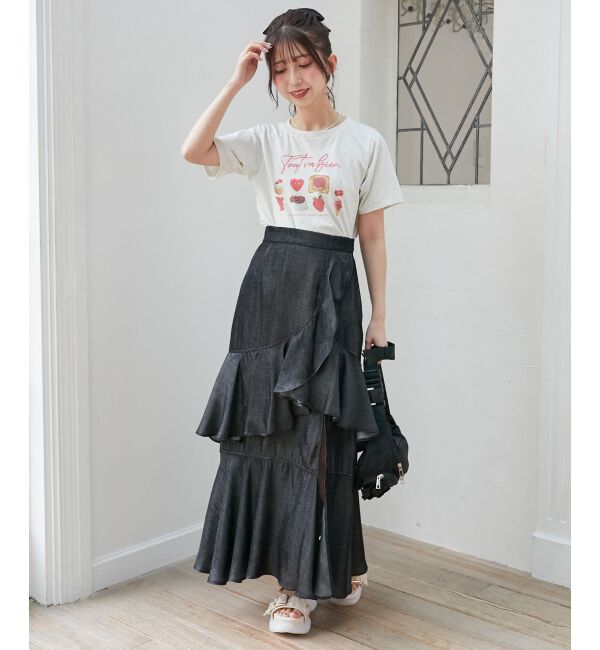  「フリルデザインスリットスカート」|スカート|