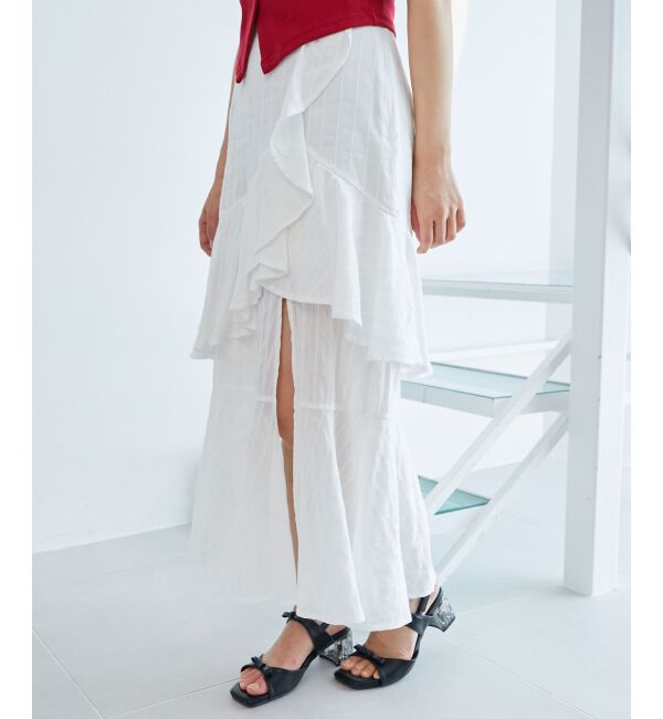  「フリルデザインスリットスカート」|スカート|