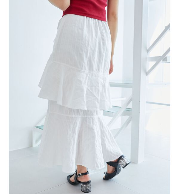  「フリルデザインスリットスカート」|スカート|