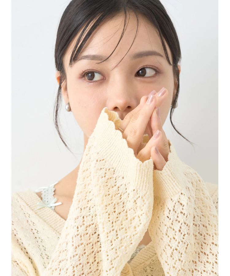 earth music&ecology「チビブークレショートカーディガン」|カーディガン|